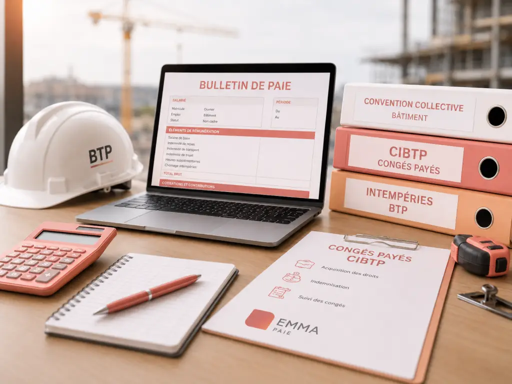 Paie dans le BTP : congés, déplacements et spécificités conventionnelles